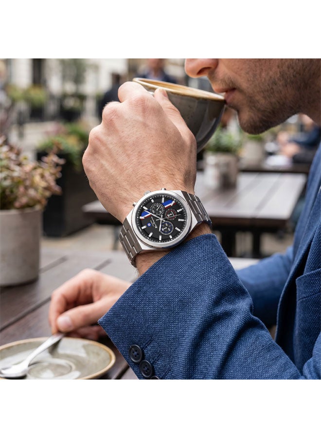Ben Sherman Canterbury Black Dial Stainless Steel Bracelet Chronograph Watch for Men, 44mm - Image 5