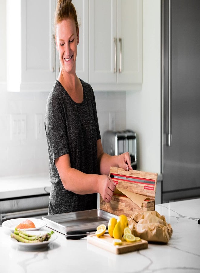 شيكراب موزع ورق الزبدة ChicWrap Butcher Block - يتضمن لفة ورق خبز وطبخ غير مبيض مقاس 15 بوصة × 164 قدمًا (205 قدم مربع) - موزع قابل لإعادة الاستخدام مع قاطع منزلق - معتمد كمنتج كوشير - Image 4