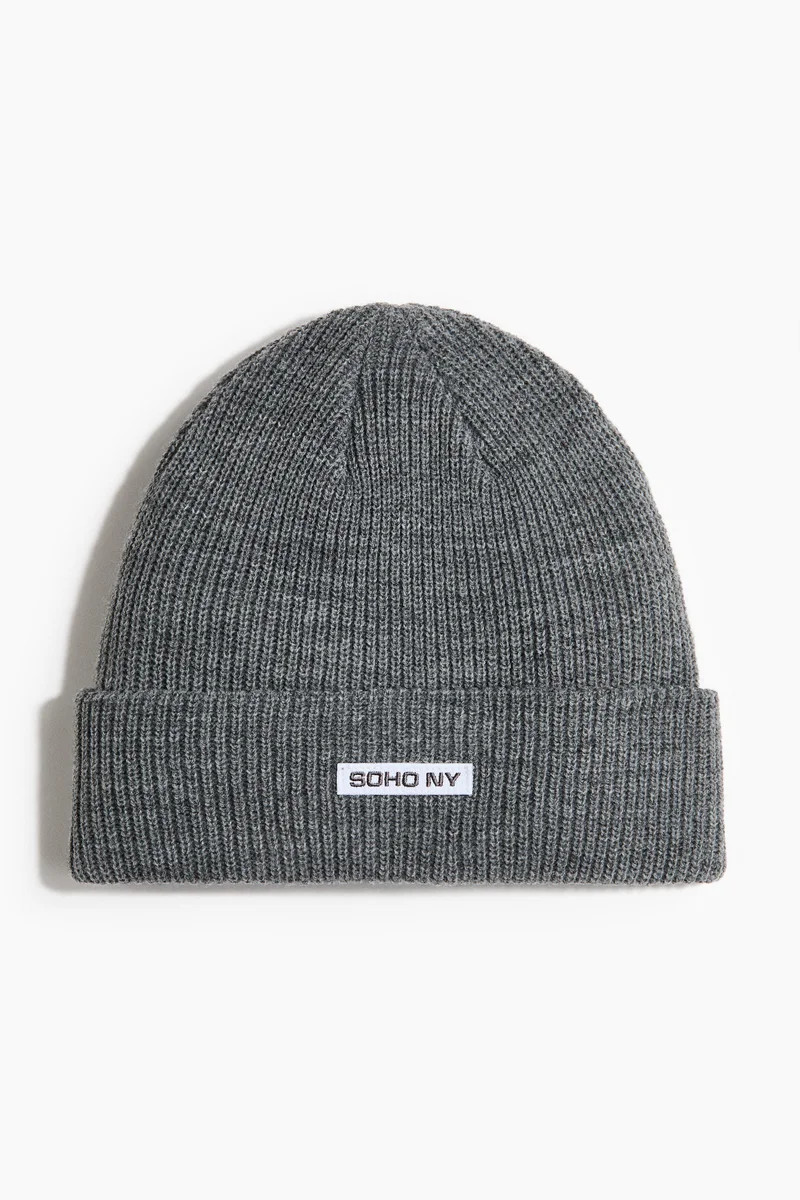 Rib-knit beanie