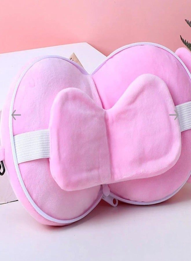 ARIDAM New 2 in 1 Cute Cartoon Travel Neck Pillow and Eye Mask, Soft Memory Foam Neck & Lumbar Support Pillow with Stylish Sleep Eye Mask for Flights, Car, Train, Office & Home Relaxation - Image 3
