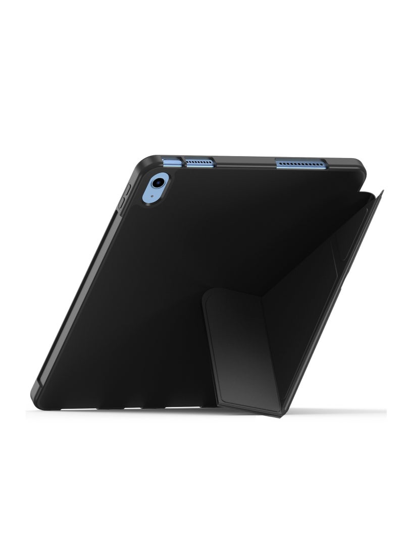 Protective cover for iPad Terra Leather 10.2/10.5/2021/2020/2019/2017 with smart pen holder, slim smart cover with kickstand, black