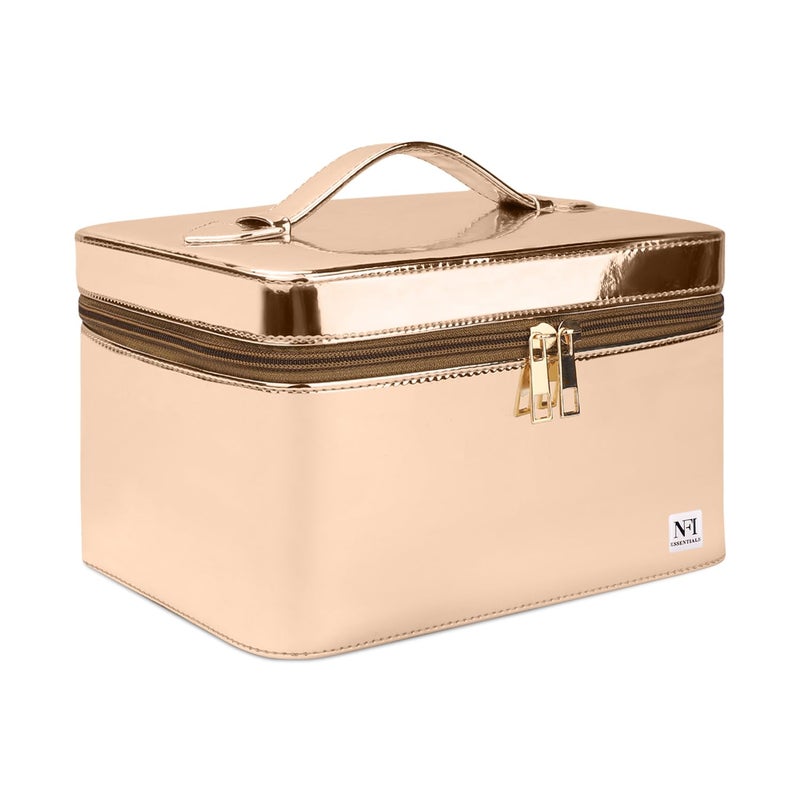 NFI essentials Combo Makeup Box with Glossy Makeup Pouch Cosmetic Bag Vanity Beauty Case Organizer Trousseau Travel Organiser Make Up Storage Accessories Bag - Image 2