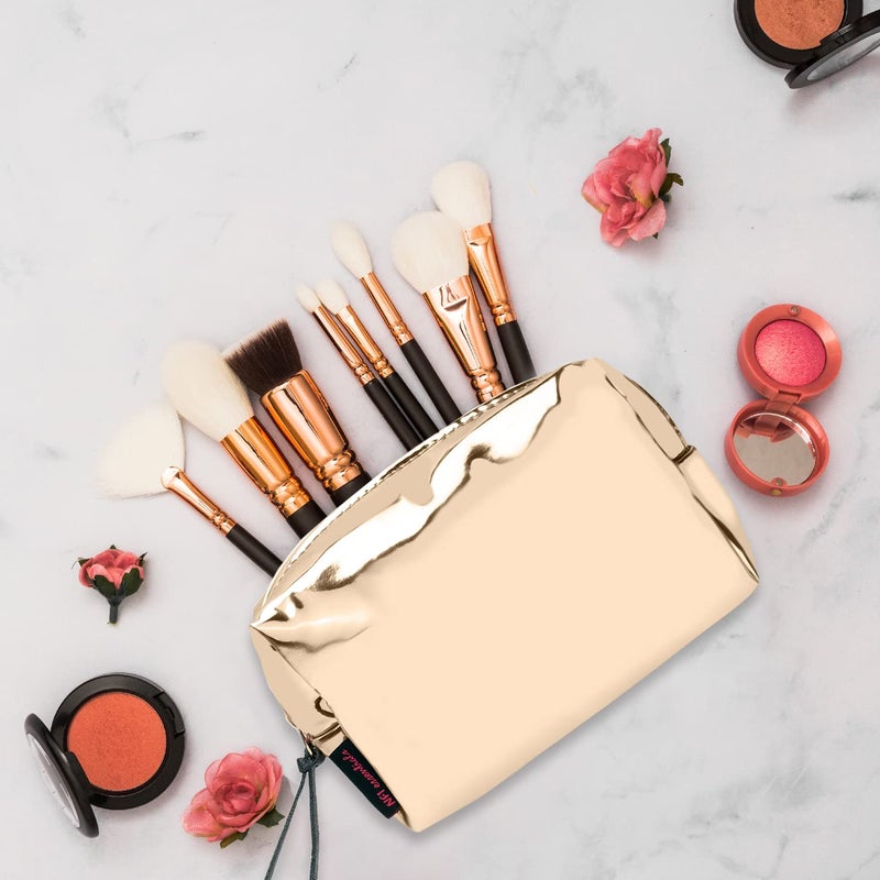 NFI essentials Combo Makeup Box with Glossy Makeup Pouch Cosmetic Bag Vanity Beauty Case Organizer Trousseau Travel Organiser Make Up Storage Accessories Bag - Image 5