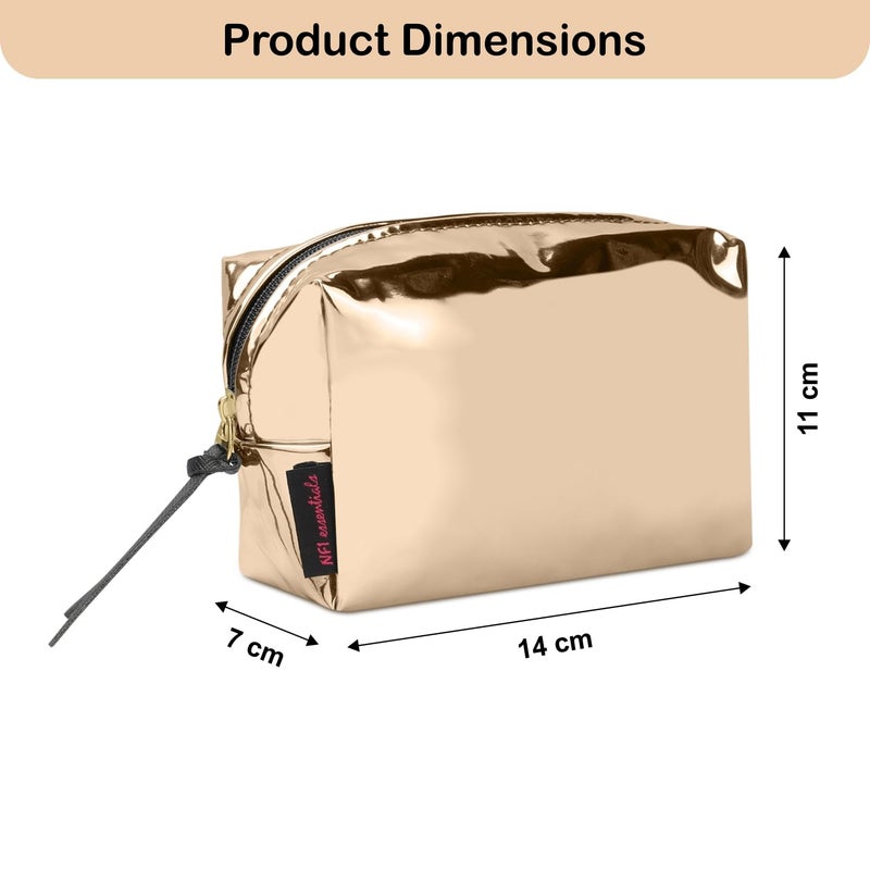 NFI essentials Combo Makeup Box with Glossy Makeup Pouch Cosmetic Bag Vanity Beauty Case Organizer Trousseau Travel Organiser Make Up Storage Accessories Bag - Image 4