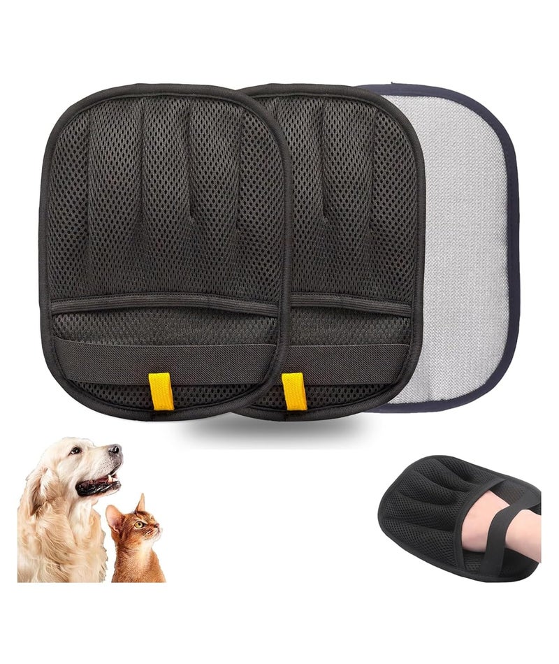 SQUISHCO 2 Pcs Cat Hair Remover from Clothes, Pet Hair Removal Glove for Dogs and Cats, Efficient Fur Removal Tool for Sofa Bed and Clothing, Black (2pcs（Black） A) - Image 1