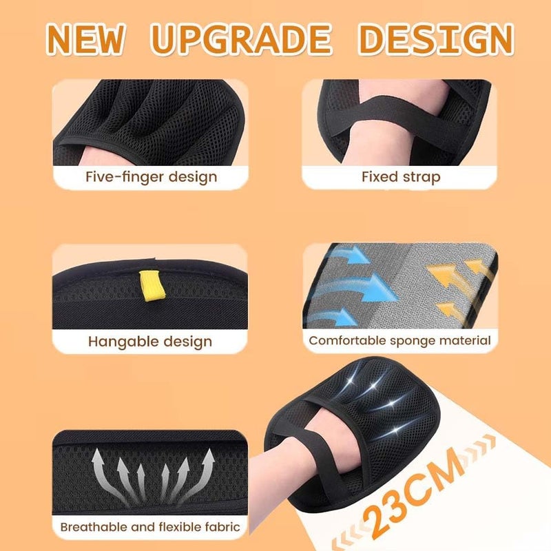 SQUISHCO 2 Pcs Cat Hair Remover from Clothes, Pet Hair Removal Glove for Dogs and Cats, Efficient Fur Removal Tool for Sofa Bed and Clothing, Black (2pcs（Black） A) - Image 4