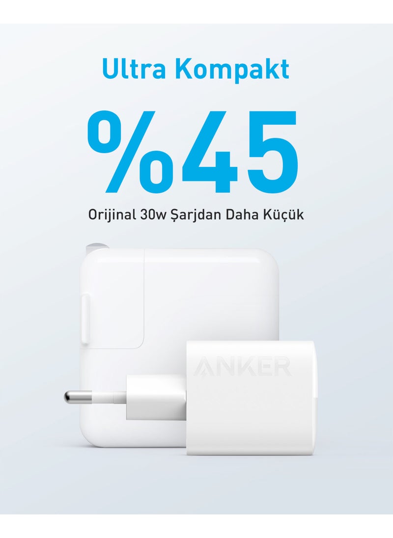 323 33W USB-C + USB-A Fast Charger - (USB-C PD 20W + USB-A 12W) Type-C Fast Charging Adapter Compatible with iPhone & Android - A2331 - White ( Turkey Guaranteed)