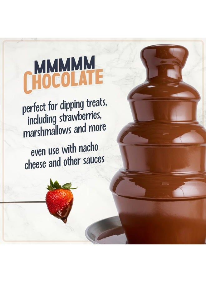 Nostalgia 4 Tier Electric Chocolate Fondue Fountain Machine for Parties - Melts Cheese, Queso, Candy, and Liqueur - Dip Strawberries, Apple Wedges, Vegetables, and More - 32-Ounce - Stainless Steel - Image 3