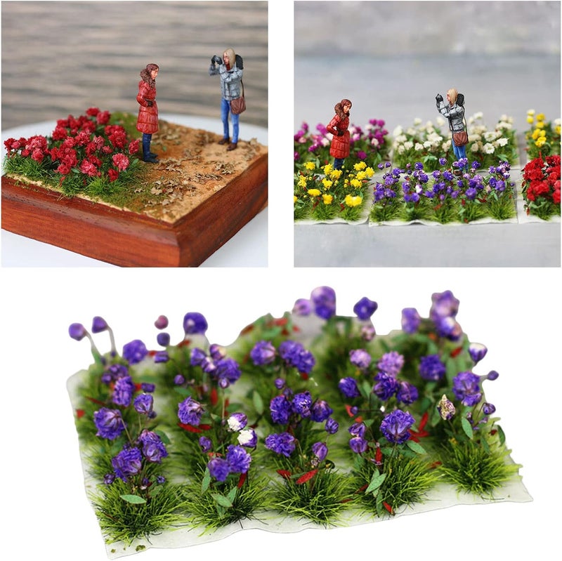 كلاراكو مجموعة زهور مصغرة واقعية يمكنك صنعها بنفسك، نموذج سكة حديد، حديقة خيالية، منظر طبيعي مصغر، عشب، مواد بناء، ديكور، ديوراما، زهرة التوليب - Image 2