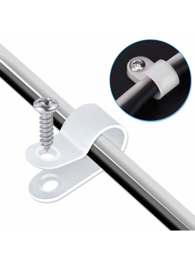 LOKMAN 50 Pack 1/2 Inch Rope Light P-Style Mounting Clips with Compatible Stainless Steel Pan Head Phillips Screws White - Image 5