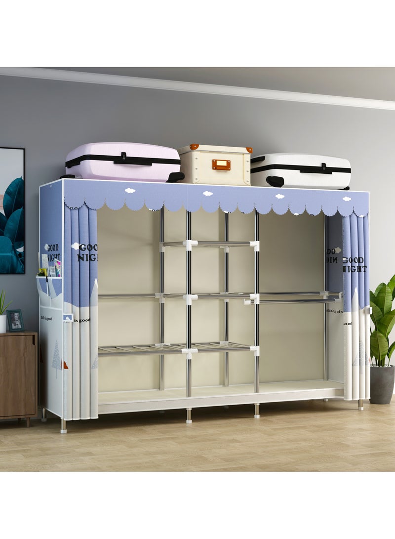 Portable Clothing Wardrobe With Storage Cupboard Organiser 201*170*45  - Image 3