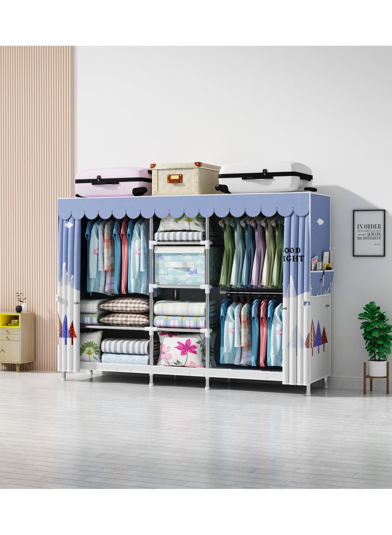 Portable Clothing Wardrobe With Storage Cupboard Organiser 201*170*45  - Image 2