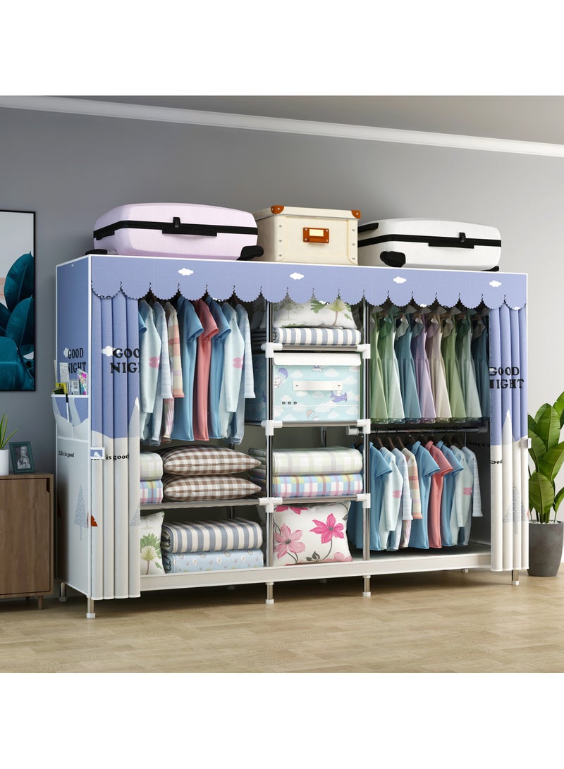 Portable Clothing Wardrobe With Storage Cupboard Organiser 201*170*45  - Image 1