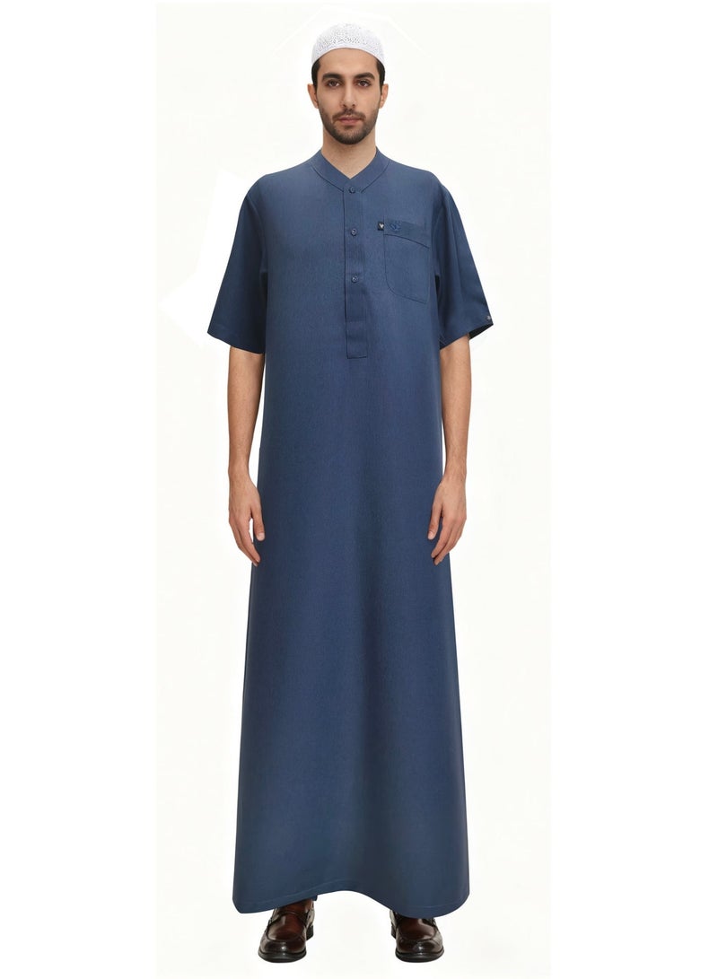 روكيت جلابية كتان راقي نصف كم - Image 1