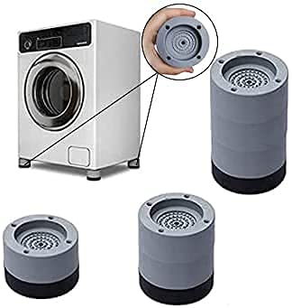 HOMESHOPPER Washer Dryer Anti Vibration Pad Slip Mat with Rubber Pads Suction Cup Feet Fridge Washing Machine Leveling Feet Anti Walk Pads Shock Absorber Furniture Lifting Base 4pis - Image 2