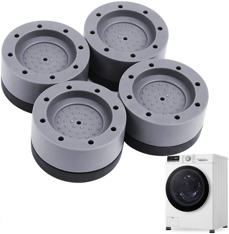HOMESHOPPER Washer Dryer Anti Vibration Pad Slip Mat with Rubber Pads Suction Cup Feet Fridge Washing Machine Leveling Feet Anti Walk Pads Shock Absorber Furniture Lifting Base 4pis - Image 1