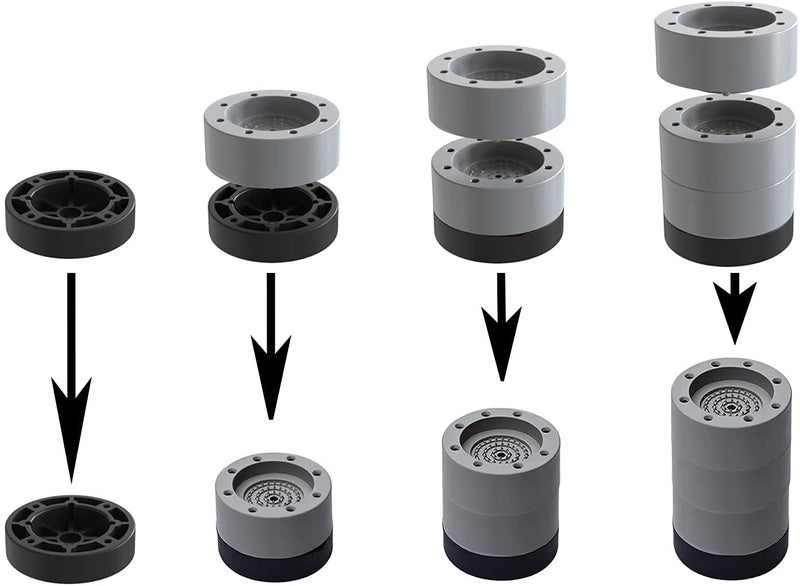 HOMESHOPPER Washer Dryer Anti Vibration Pad Slip Mat with Rubber Pads Suction Cup Feet Fridge Washing Machine Leveling Feet Anti Walk Pads Shock Absorber Furniture Lifting Base 4pis - Image 4