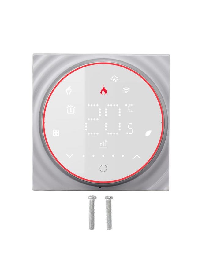 Thoraya WiFi Thermostat Smart Thermostat LED Screen Recessed Plate APP Voice Control 7 Day Programmable AC95‑240V for Electrical Heating System White  - Image 1