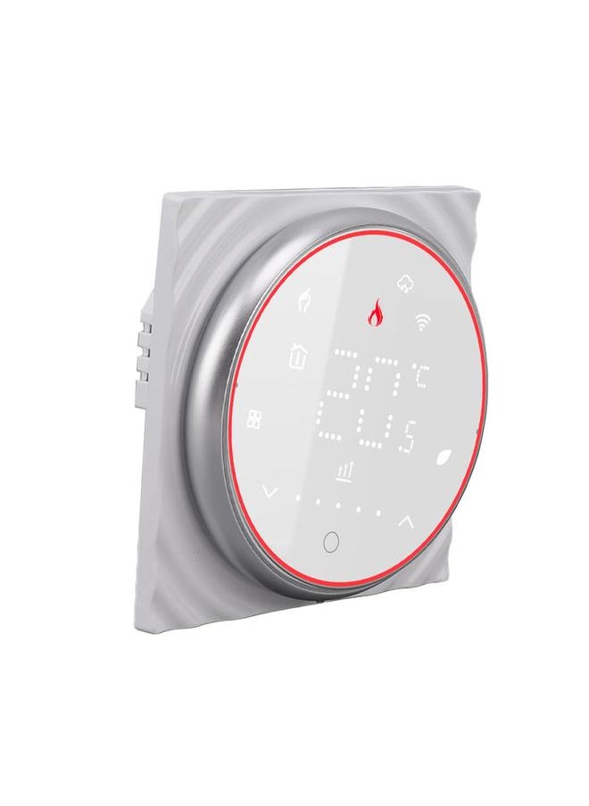 Thoraya - WiFi Thermostat Smart Thermostat LED Screen Recessed Plate APP Voice Control 7 Day Programmable AC95‑240V for Electrical Heating System White - Image 1