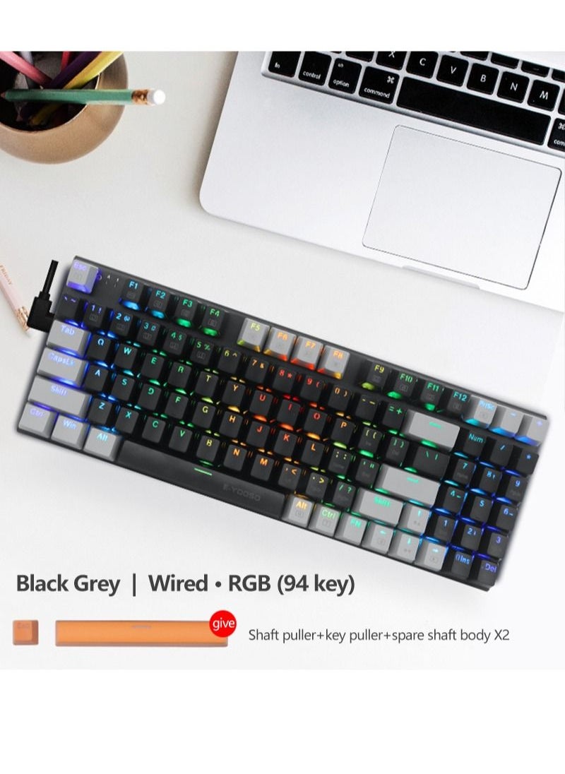 E-YOOSO - 94 Keys Gasket Mechanical Keyboard, Wired Brown Switch Gaming Keyboard with Number Pad and Soundproof Cotton,RGB Backlit Keyboard for PC/Computer Black Grey - Image 1