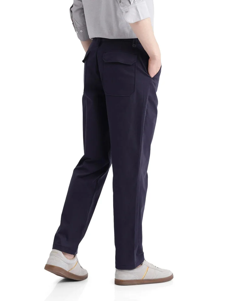 Rare Rabbit Men's Relaxed Fit Solid Trouser