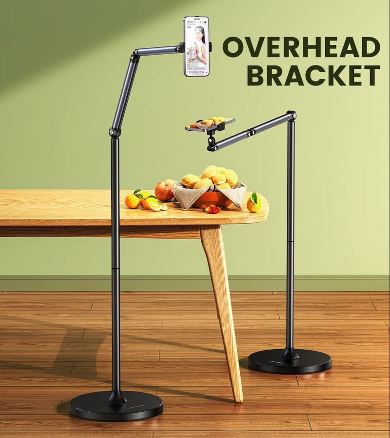 PADOM mobile phone Holder Stand Floor, Overhead mobile phone holder, Cantilever Design, Height & 360 Degree Angle Adjustable,Suitable for shooting videos,live streaming and watching movies - Image 3