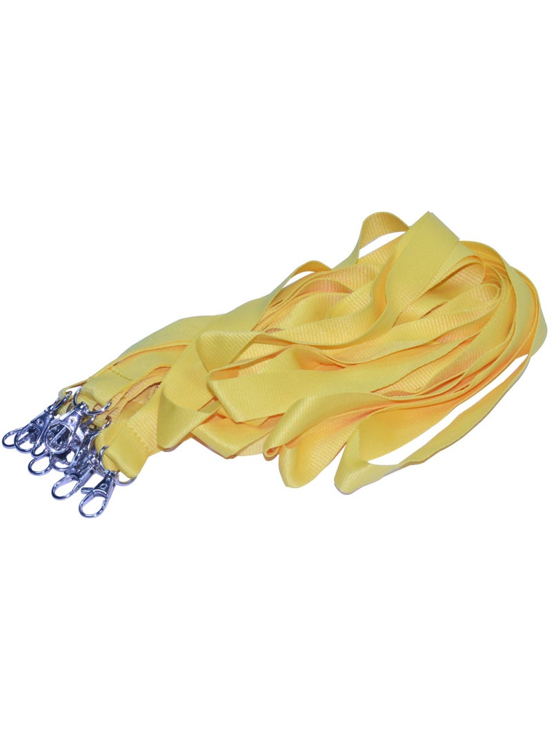 FIS 10-Piece FIS Flat Lanyard Yellow with Metal Hook 2X90cm - FSNA03-2CM/10 - Image 1