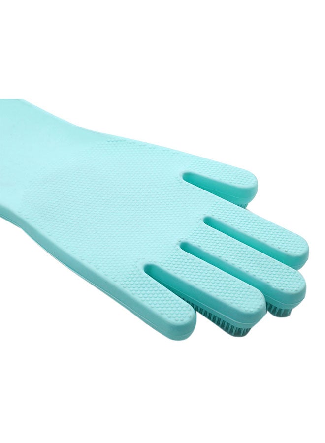 Magic Silicone Gloves With Wash Scrubber Blue 32x16cm - Image 5