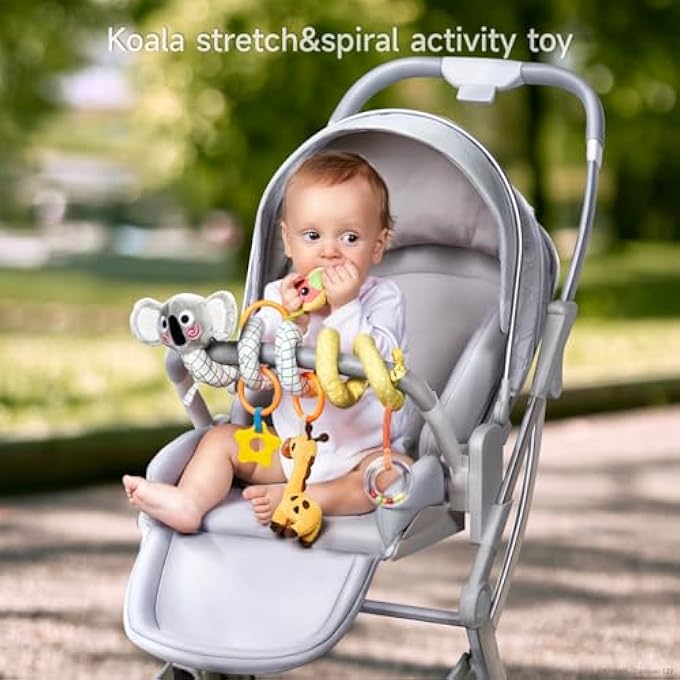 TUMAMA SPIRAL CAR SEAT TOYS BABY TOYS FOR 0 3 6 9 12 MONTHS, INFANT STROLLER TOY NEWBORN HANGING TOYS WITH RATTLE - Image 2