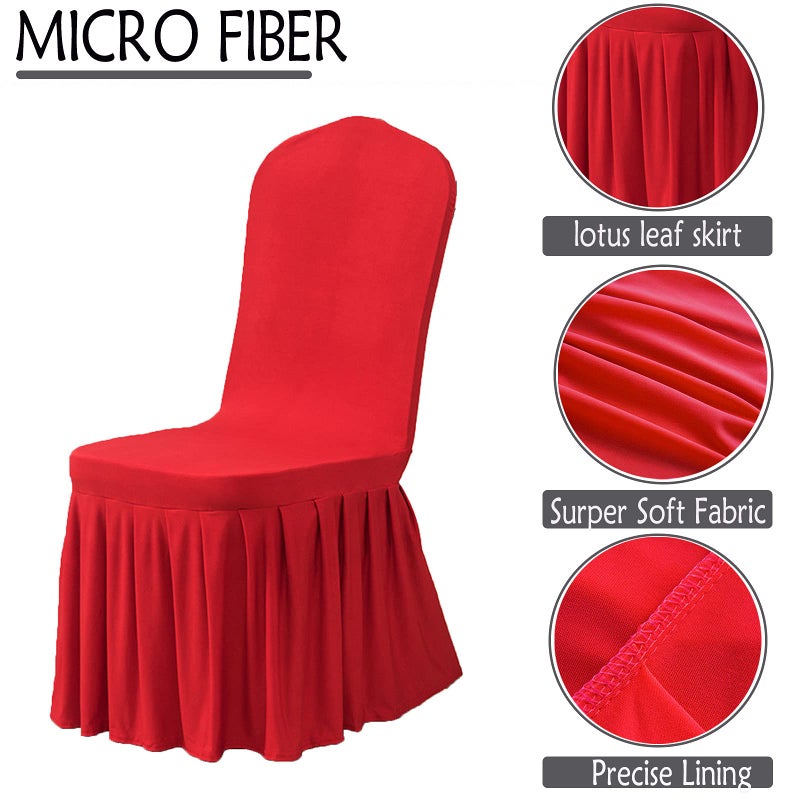 Dimatic Dimatic Dining Room Chair Covers Set of 2  Stretch Parsons Slipcovers with Skirt Super Fit Spandex Chair Seat Protector Cover for Dining Room  Hotel  Ceremony (Red) - Image 3