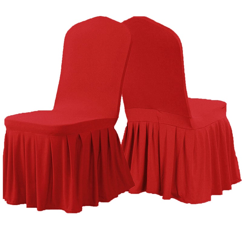 Dimatic Dimatic Dining Room Chair Covers Set of 2  Stretch Parsons Slipcovers with Skirt Super Fit Spandex Chair Seat Protector Cover for Dining Room  Hotel  Ceremony (Red) - Image 4
