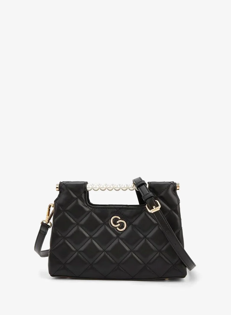 Celeste Quilted Shoulder Bag with Pearl Top Handle