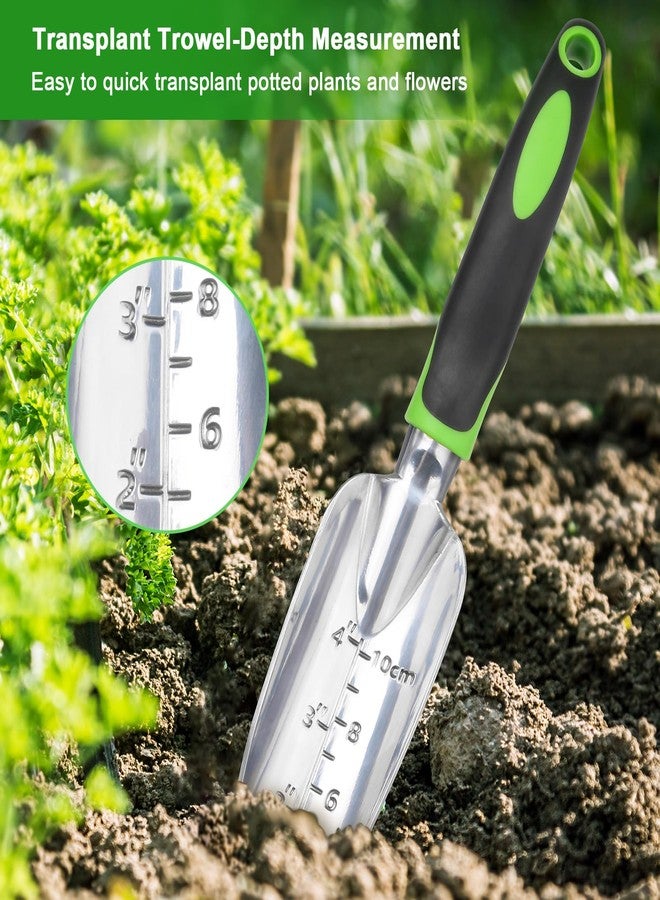 MECHEER Garden Tools Set, 3 Pack Heavy Duty Gardening Tools Set Include Garden Shovel, Transplant Trowel and Hand Rake with Ergonomic Non-Slip Handle, Aluminum Alloy Lawn and Garden Hand Tools for Planting - Image 5