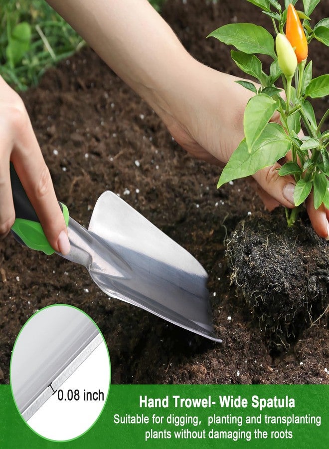 MECHEER Garden Tools Set, 3 Pack Heavy Duty Gardening Tools Set Include Garden Shovel, Transplant Trowel and Hand Rake with Ergonomic Non-Slip Handle, Aluminum Alloy Lawn and Garden Hand Tools for Planting - Image 4