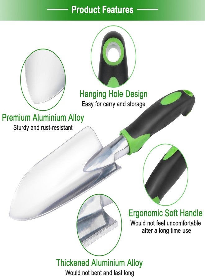 MECHEER Garden Tools Set, 3 Pack Heavy Duty Gardening Tools Set Include Garden Shovel, Transplant Trowel and Hand Rake with Ergonomic Non-Slip Handle, Aluminum Alloy Lawn and Garden Hand Tools for Planting - Image 3