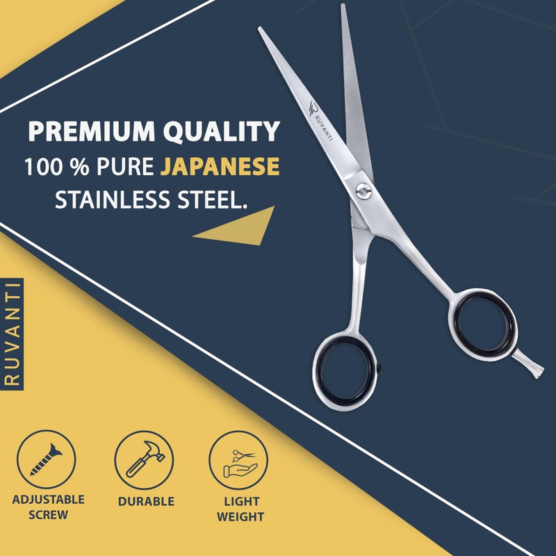 Ruvanti Ruvant Hair Cutting Scissors - Professional Barber Shears for Salon & Home Use, Sharp Stainless Steel Hair Scissors with Ergonomic Grip, 6.5 Inch Right Handed - Image 3