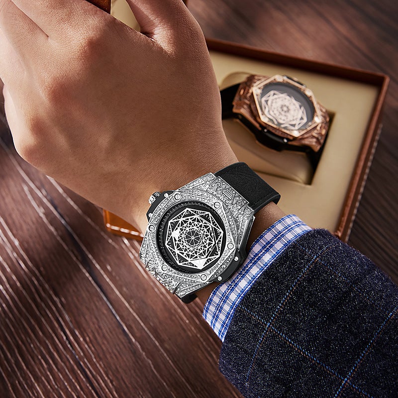 Internet Celebrity Same Style Golden Seton Men'S Watch Fashion Trend Diamond-Encrusted Silicone Waterproof Automatic Mechanical Watch Men'S Explosions - Image 5