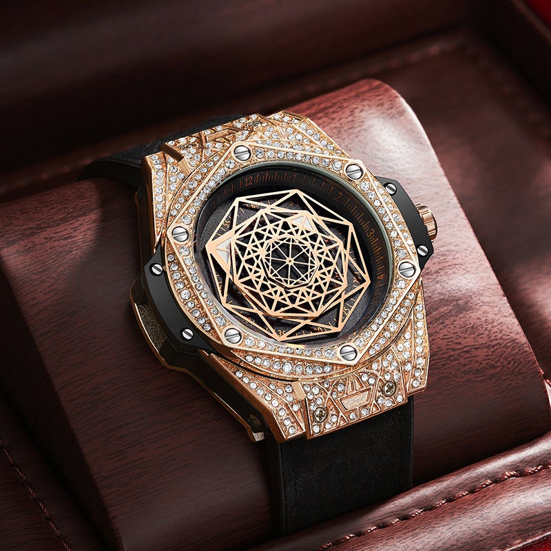 Internet Celebrity Same Style Golden Seton Men'S Watch Fashion Trend Diamond-Encrusted Silicone Waterproof Automatic Mechanical Watch Men'S Explosions - Image 2