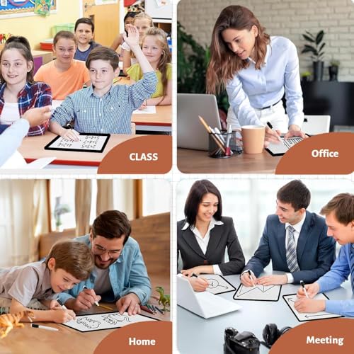 TurtleGrip Double-Sided Whiteboards with Black Frame(9x12 inches), Pack of 1 |Includes 1Mini Whiteboard & 1Marker Pens |Interactive Learning Whiteboards for Kids, Students, and Teachers. - Image 4