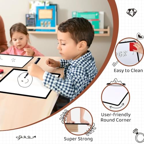 TurtleGrip Double-Sided Whiteboards with Black Frame(9x12 inches), Pack of 1 |Includes 1Mini Whiteboard & 1Marker Pens |Interactive Learning Whiteboards for Kids, Students, and Teachers. - Image 3