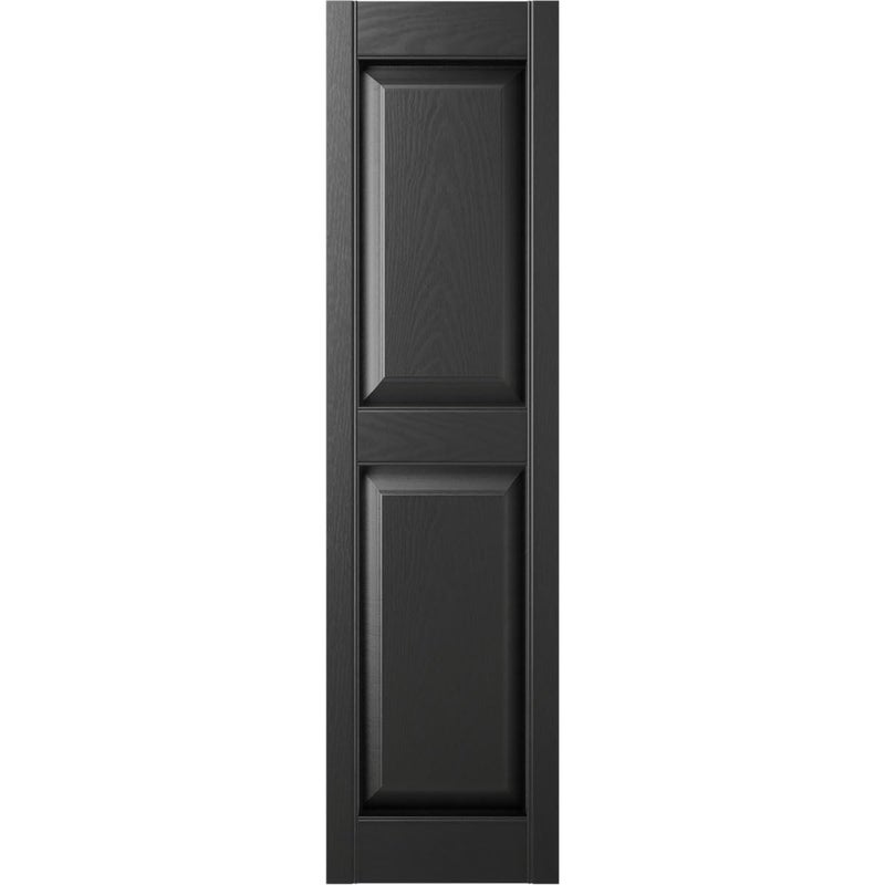 Ekena Millwork Lifetime Vinyl LP2S14X04300BL Standard Two Equal Panel Vinyls, Raised Panel Vinyl Shutters, w/Installation Shutter-Lok's & Matching Screws (Per Pair), 14 3/4"W x 43"H, Black - Image 2