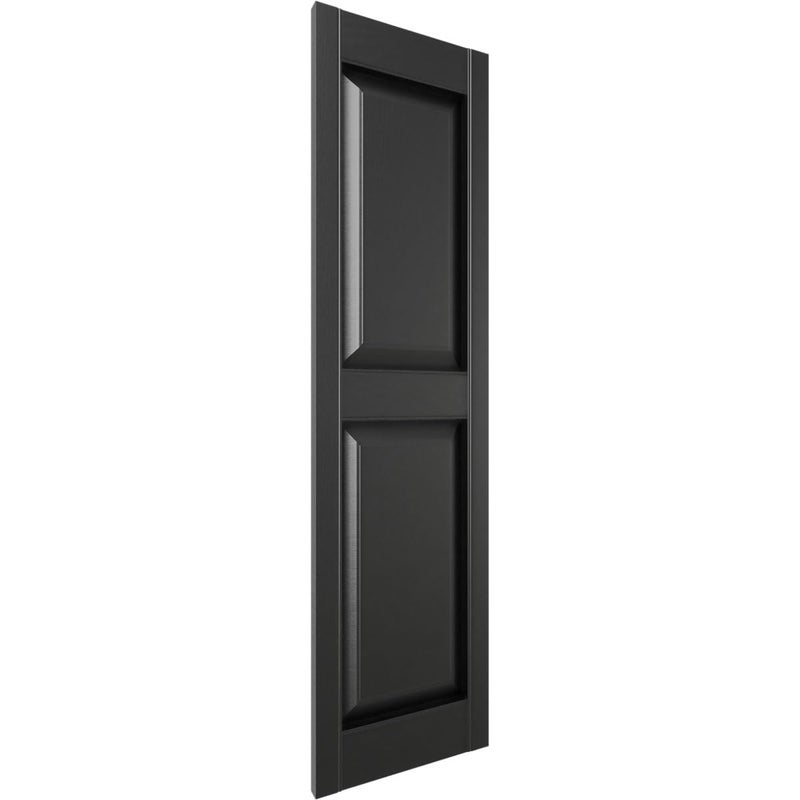 Ekena Millwork Lifetime Vinyl LP2S14X04300BL Standard Two Equal Panel Vinyls, Raised Panel Vinyl Shutters, w/Installation Shutter-Lok's & Matching Screws (Per Pair), 14 3/4"W x 43"H, Black - Image 3