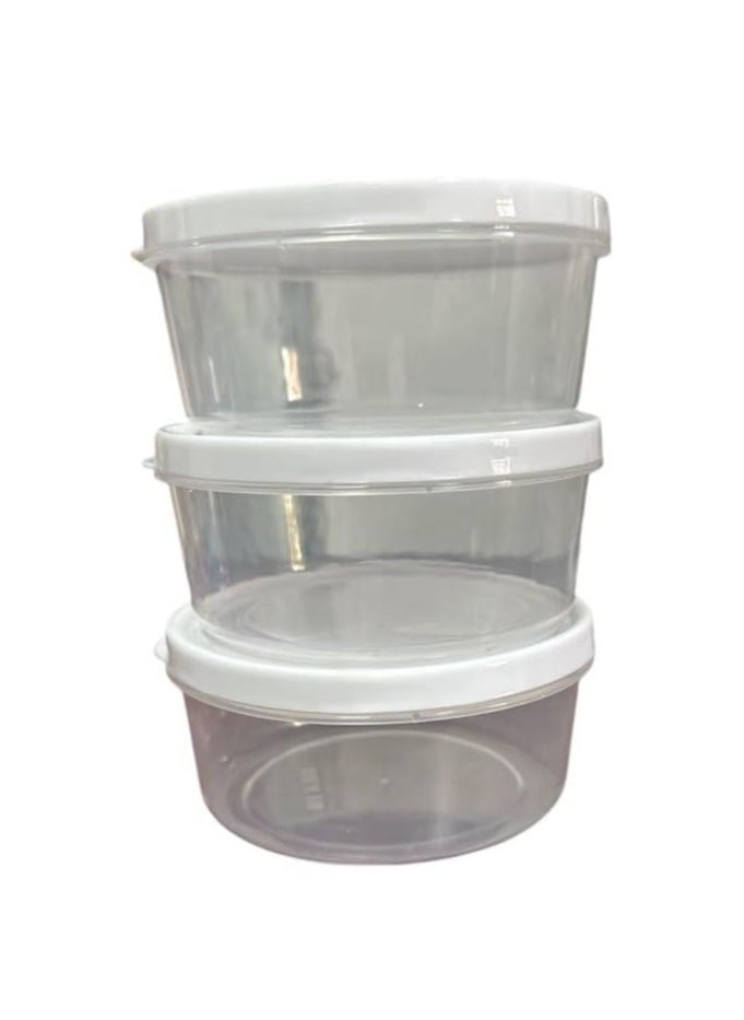 Plastic Small Round Box, Set Of 3 Pieces