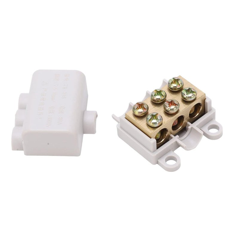 كلاراكو قطع من كتل المحطات السريعة 1 في 2 مخرج 80 أمبير 1000 فولت صندوق موصلات تقاطع خطي عالي الطاقة من النحاس لتوصيل الأسلاك الكهربائية، توصيل عداد الكهرباء - Image 4