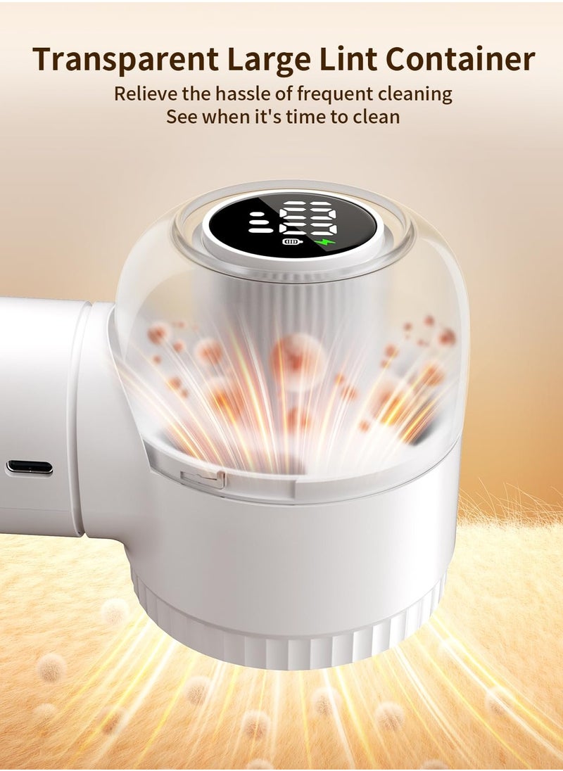 KASTWAVE - Fabric Shaver,  Lint Remover with Brush, 1200mAh Sweater Shaver with Digital Display,3 Speeds Lint Shaver, 6-Leaf Blades Lint Remover for Clothes, Sofa, Bedding,White - Image 1