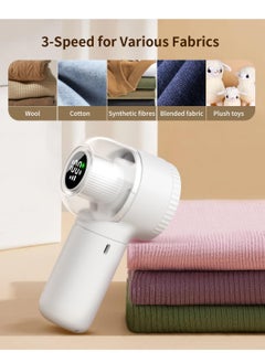 KASTWAVE Fabric Shaver,  Lint Remover with Brush, 1200mAh Sweater Shaver with Digital Display,3 Speeds Lint Shaver, 6-Leaf Blades Lint Remover for Clothes, Sofa, Bedding,White  - Image 5