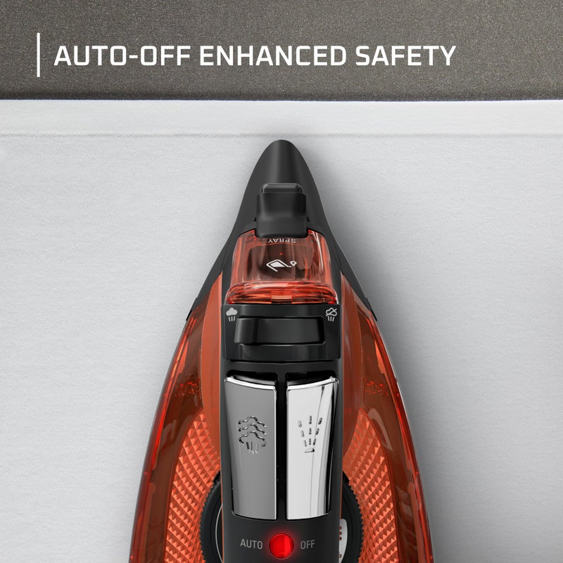 Rowenta Iron Steamer for Clothes, Stainless Steel Soleplate Steam Iron, Microsteam Holes, 1700 Watts, Lightweight, Auto-off, Black, DW2360 - Image 5