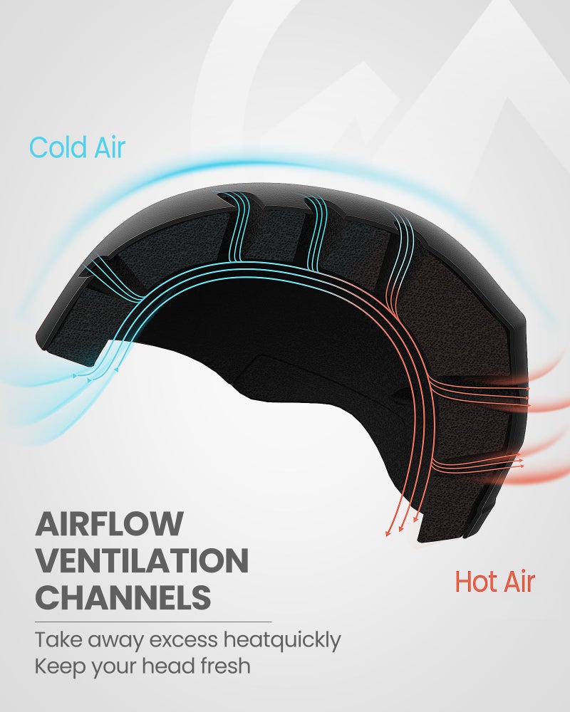 OutdoorMaster Kelvin Ski Helmet - Snowboard Helmet for Men, Women & Youth (Black,M) - Image 5