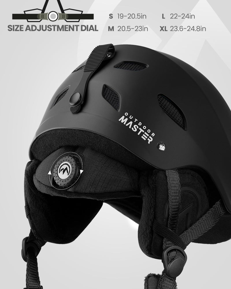 OutdoorMaster Kelvin Ski Helmet - Snowboard Helmet for Men, Women & Youth (Black,M) - Image 3