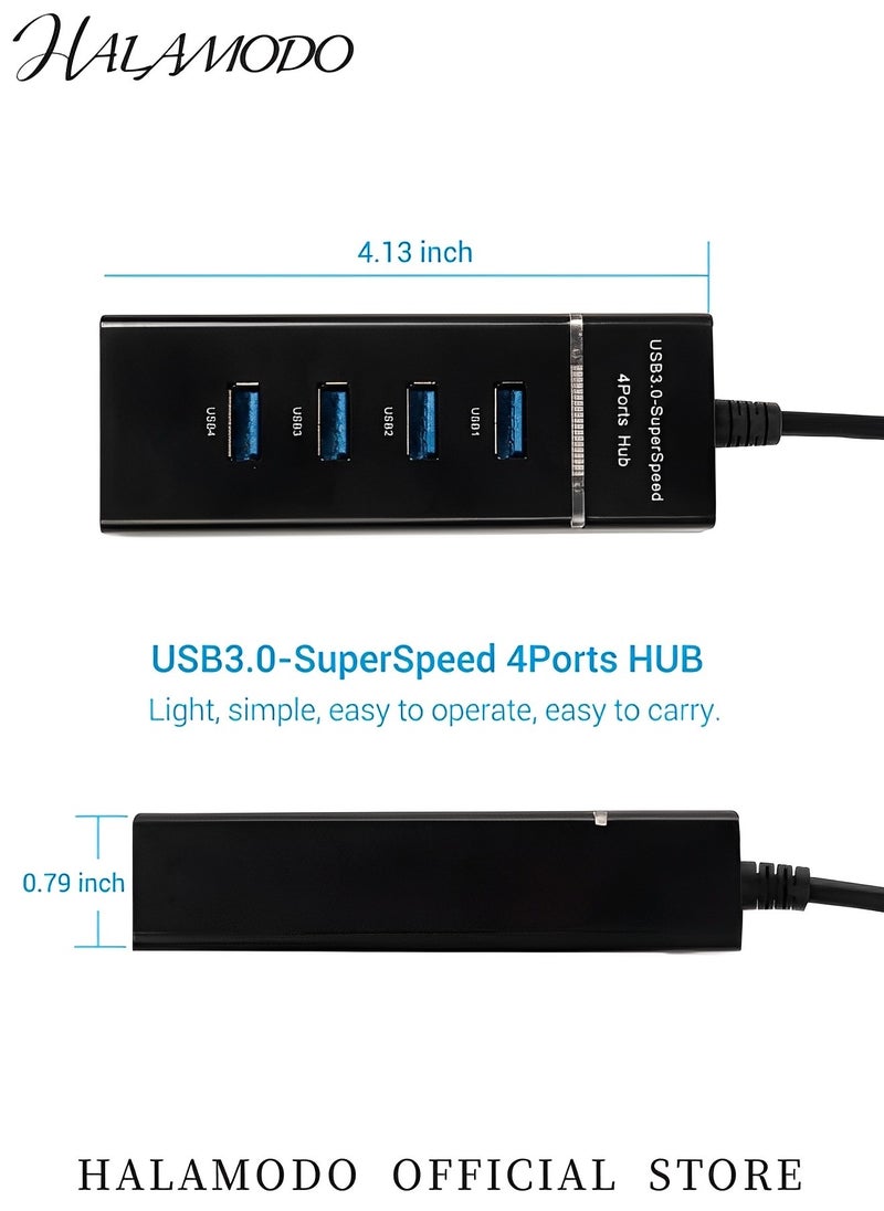 HALAMODO USB Hub with 4 Ports Multiple USB 3.0 Hub Laptop USB Port Expander USB Adapter Ultra Slim Portable USB Splitter for Port Laptop & Windows & Linux & Acer PC & More  - Image 5